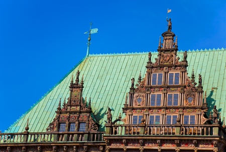 Detail of the famous townhall in Bremen, Germany. World Heritage Site.の写真素材