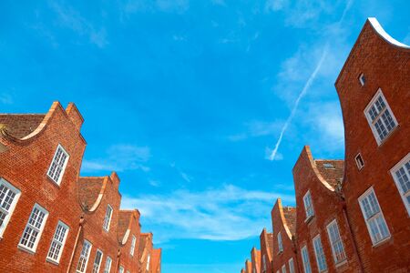 Typical houses in the Dutch Quarter (HollÃ¤ndisches Viertel) of Potsdam, Germany.の写真素材