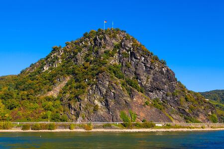 The famous Loreley rock on the bank of the Rhine near St. Goarshausen, Germanyのeditorial素材
