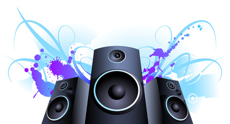 Speaker Violet stain color splash vector backgroundのイラスト素材