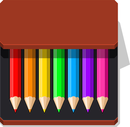 Color Pencils case vector illustration.のイラスト素材