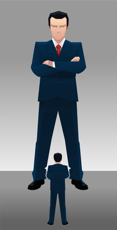 Businessman Boss Acting Bossy with employee vector illustration cartoon.のイラスト素材