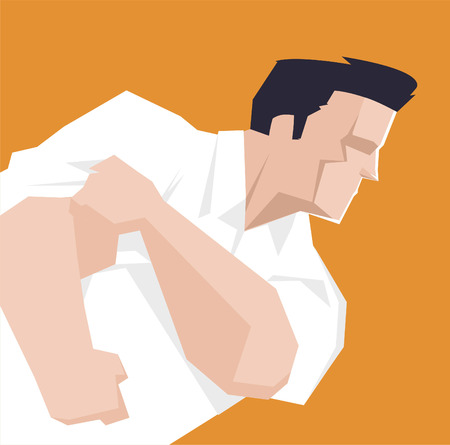 Businessman in action vector illustration.のイラスト素材