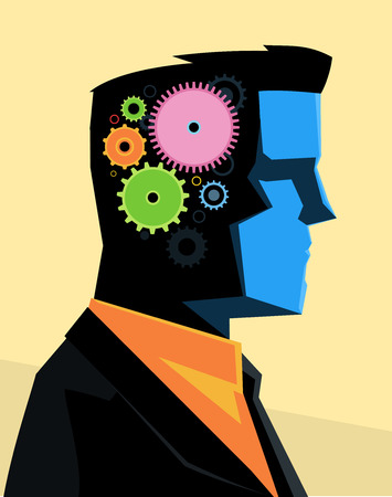 Businessman Gear Brain vector illustrationのイラスト素材