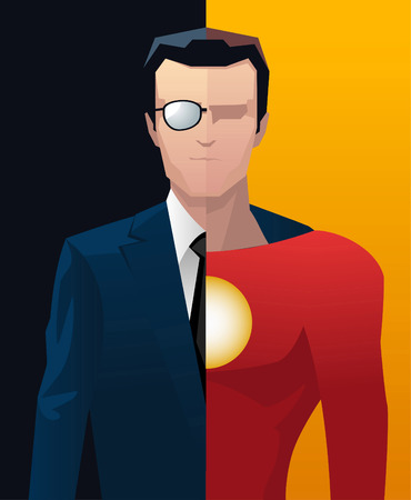 Businessman business superhero hero vector illustration.のイラスト素材