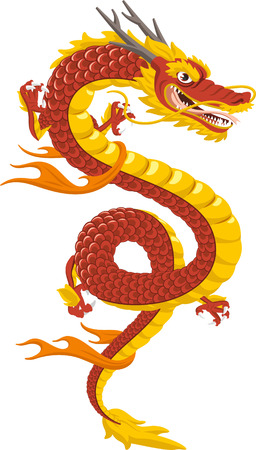 Chinese Dragon Traditional Culture, vector illustration cartoon.のイラスト素材