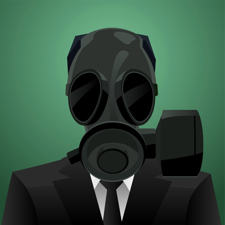 Gas Mask Businessman vector illustration.のイラスト素材
