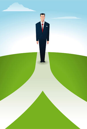 businessman before a big decision.のイラスト素材