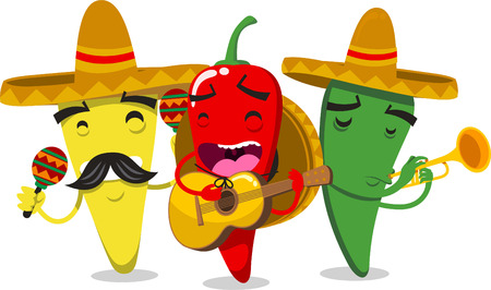 Chili Pepper Mariachi Mariachilis vector illustration.のイラスト素材