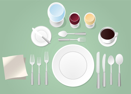 Formal place setting vector illustrationのイラスト素材