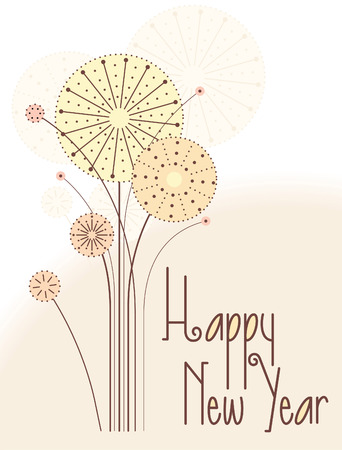 Happy new year wish card design illustrationのイラスト素材