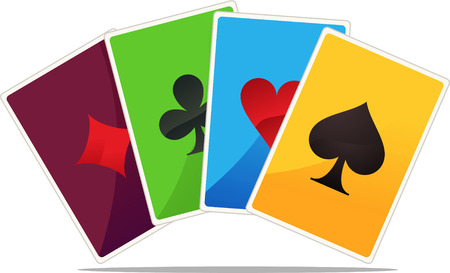 Jack, queen, king and ace poker suits vector illustration.のイラスト素材