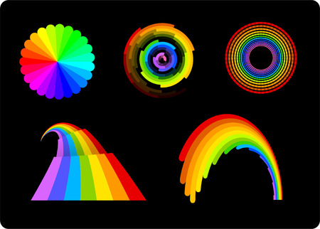 Rainbows set vector illustration collection.のイラスト素材
