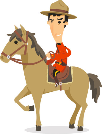 Canadian Ranger riding a horseのイラスト素材