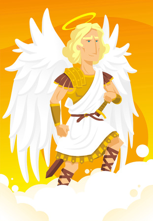 Arch angel gabriel cartoon illustrationのイラスト素材