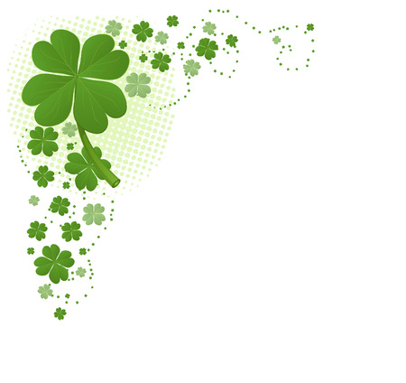 Four Leaf Clover Corner Decoration Pattern vector illustration.のイラスト素材