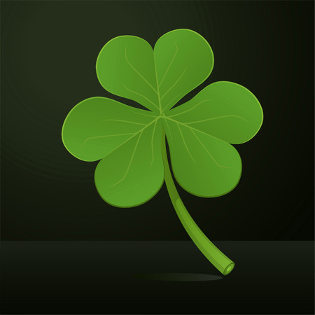 Three leafs green clover vector illustration.のイラスト素材