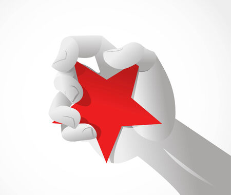 Hand grabbing a communist red star symbolのイラスト素材