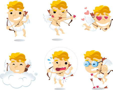 cartoon Little cupid illustrationsのイラスト素材