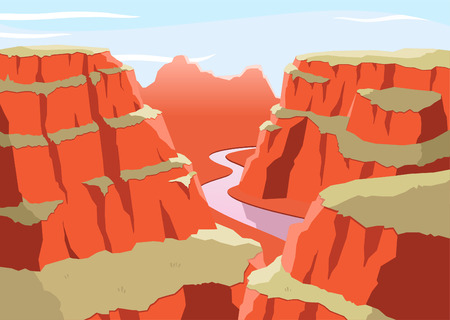 Grand Canyon National Park Arizona United States Colorado Plateau seven natural wonders, vector illustration cartoon.のイラスト素材