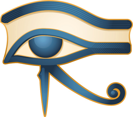 The Eye of Horus Egypt Deity, with Egyptian religious myth figure deity. Vector illustration cartoon.のイラスト素材