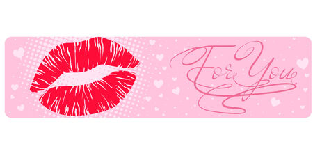 Banner with a lipstick markのイラスト素材