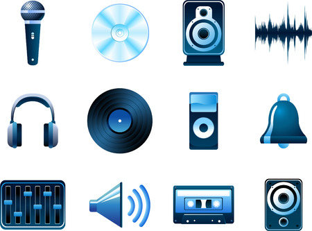Music and sound recording iconsのイラスト素材