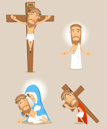 Passion of christ cartoon illustrationsのイラスト素材