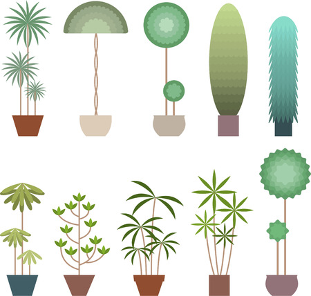 stylized plant icon setのイラスト素材