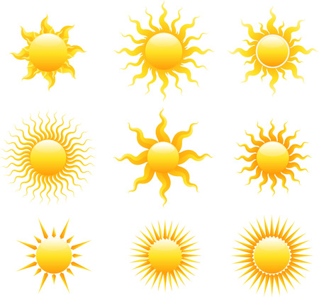 Sun icon setのイラスト素材