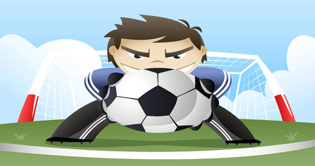 soccer Goalkeeper holding ballのイラスト素材