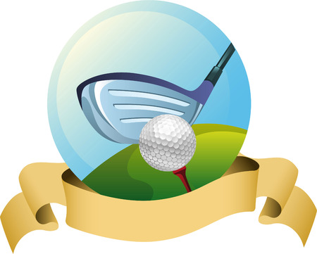 Golf drive banner iconのイラスト素材