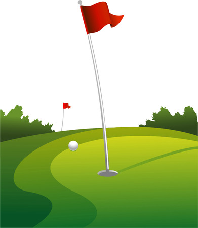 Golf land green vector illustrationのイラスト素材