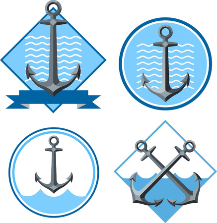 Anchor emblem illustrations 2のイラスト素材