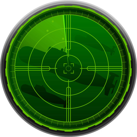 Radar screen combat submarine vector illustration.のイラスト素材
