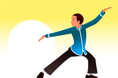 taichi man illustrationのイラスト素材