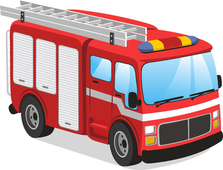Fire truck cartoon illustration