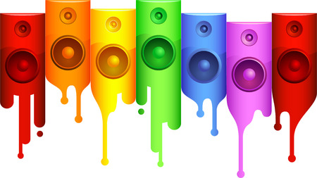 Sound speaker rainbow melting.のイラスト素材