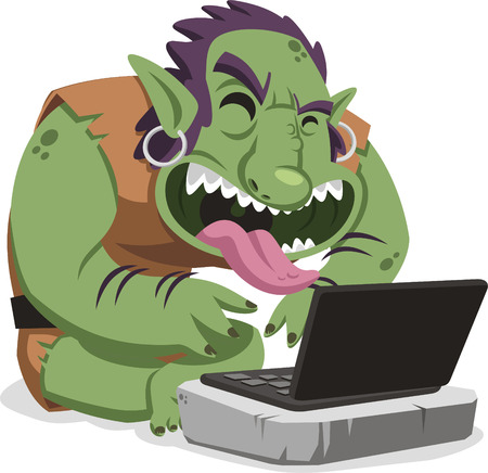 internet troll cartoon illustrationのイラスト素材