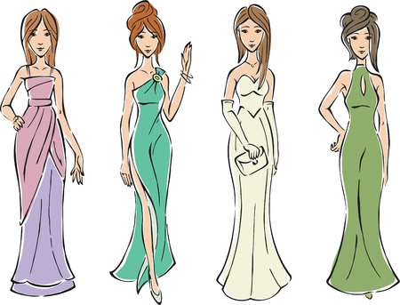 Fashion Runway Model Female Mannequin illustrationのイラスト素材