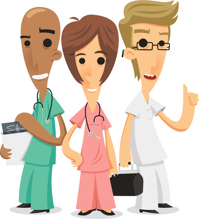 nurse team cartoon illustrationのイラスト素材