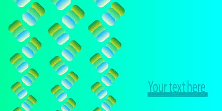 Abstract image. Turquoise background, three different pills in pattern.のイラスト素材