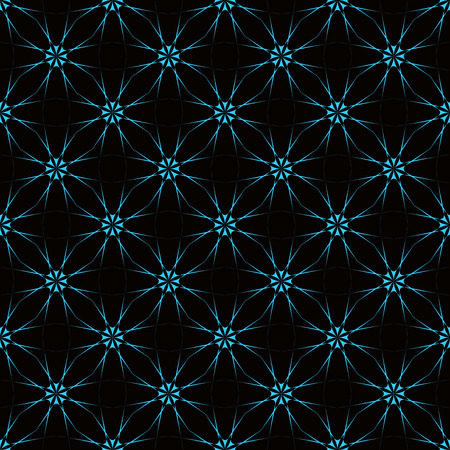 Turquoise patterns on black background. Seamless pattern. Abstract vector background.のイラスト素材