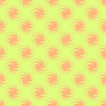 Twisted orange patterns on yellow background. Seamless pattern. Graphic vector.のイラスト素材