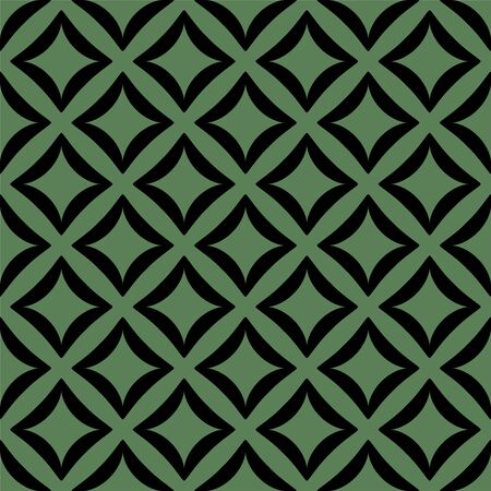 Black pattern on green seamless vector background.のイラスト素材