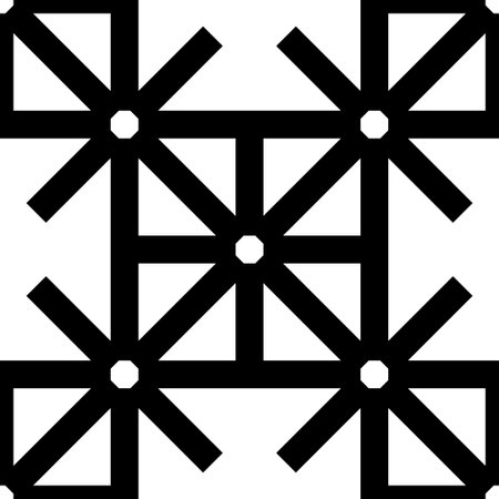 Modern geometry pattern, black and white abstract background, trendy print, monochrome retro textureのイラスト素材