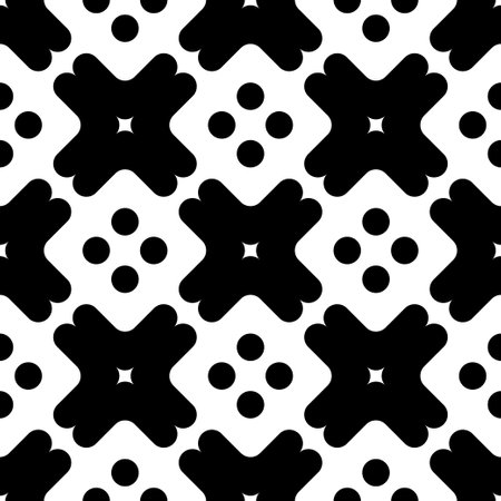 Modern geometry pattern, black and white abstract background, trendy print, monochrome retro...
