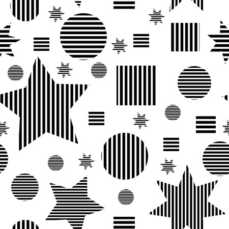 Retro black seamless star backgroundのイラスト素材