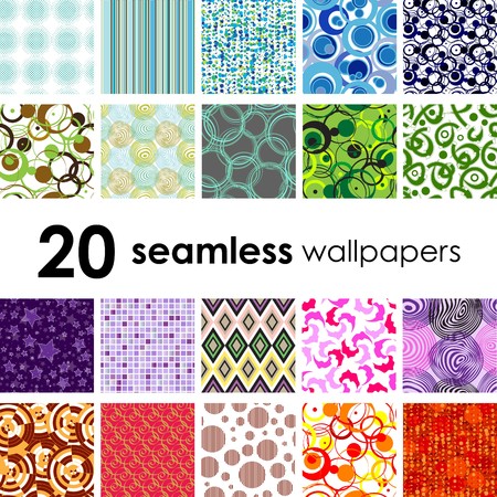 20 seamless wallpaper. Golden collections.のイラスト素材