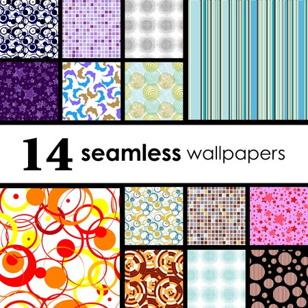 14 seamless wallpaper. Golden collections.のイラスト素材